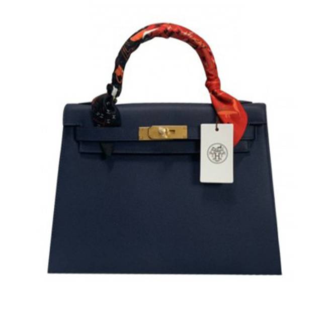 HERMES HERHERMES BIRKIN BAG ELEPHANT BLUE EPSOM HALF-HANDMADE  (25cm*20cm*13cm)